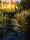 Philip Craig Famous Paintings - Garden Walk at Sunset
